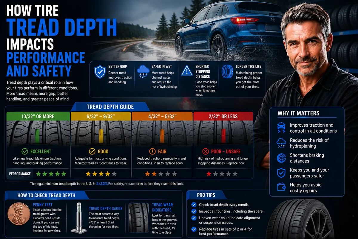 How Tire Tread Depth Impacts Your Safety and Performance