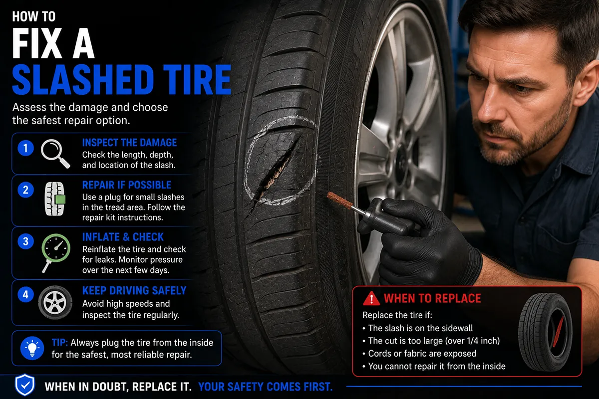 How to Fix a Slashed Tire
