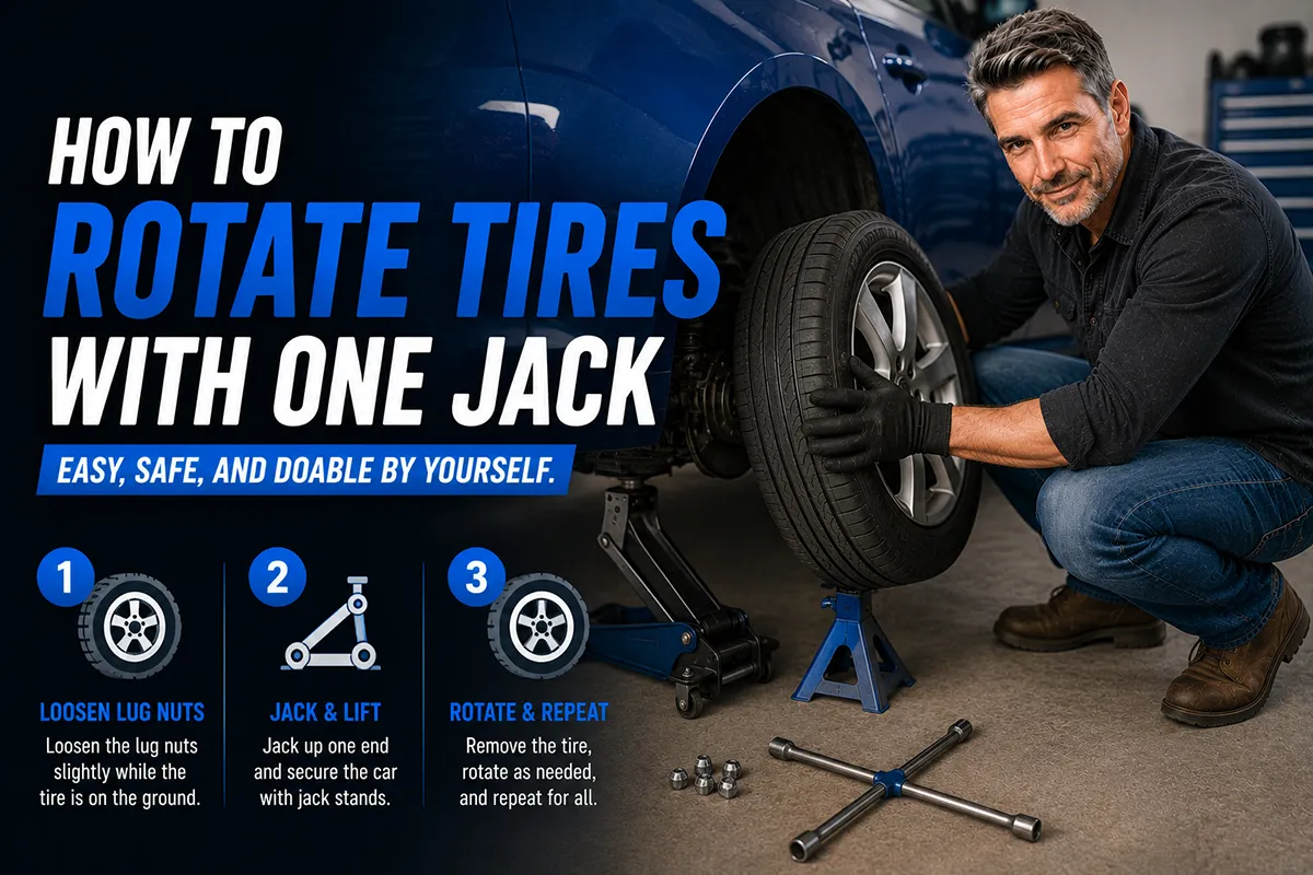 How to Rotate Tires With One Jack