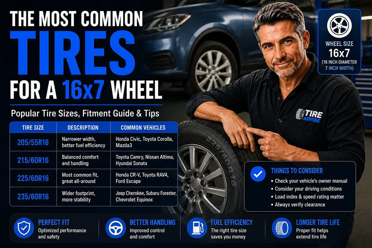 Most Common Tires for a 16x7 Wheel
