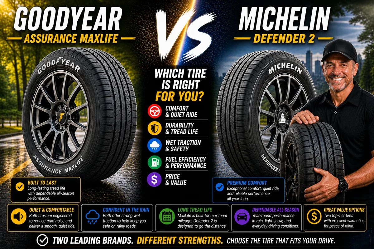 Goodyear Assurance MaxLife vs Michelin Defender 2