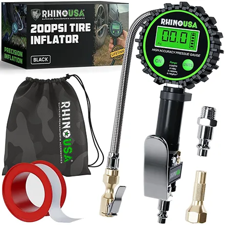 Rhino USA Heavy Duty Tire Pressure Gauge