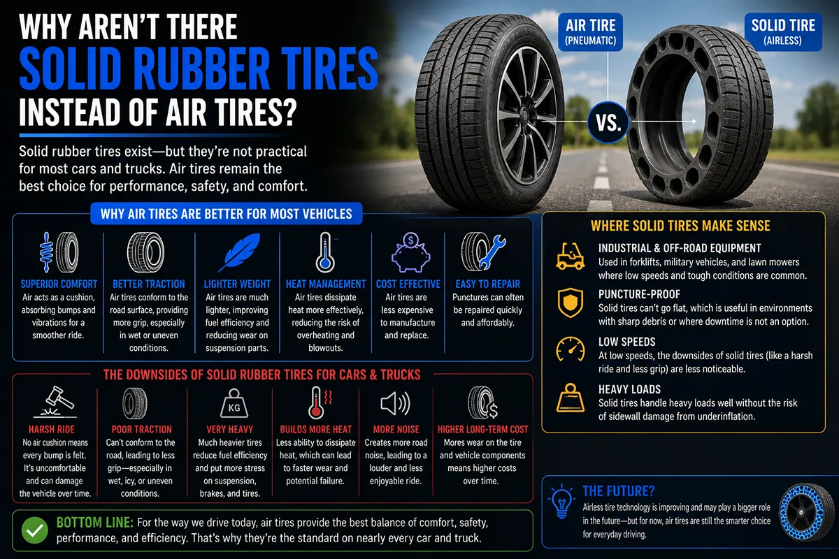 Solid Rubber Tires Instead of Air Tires