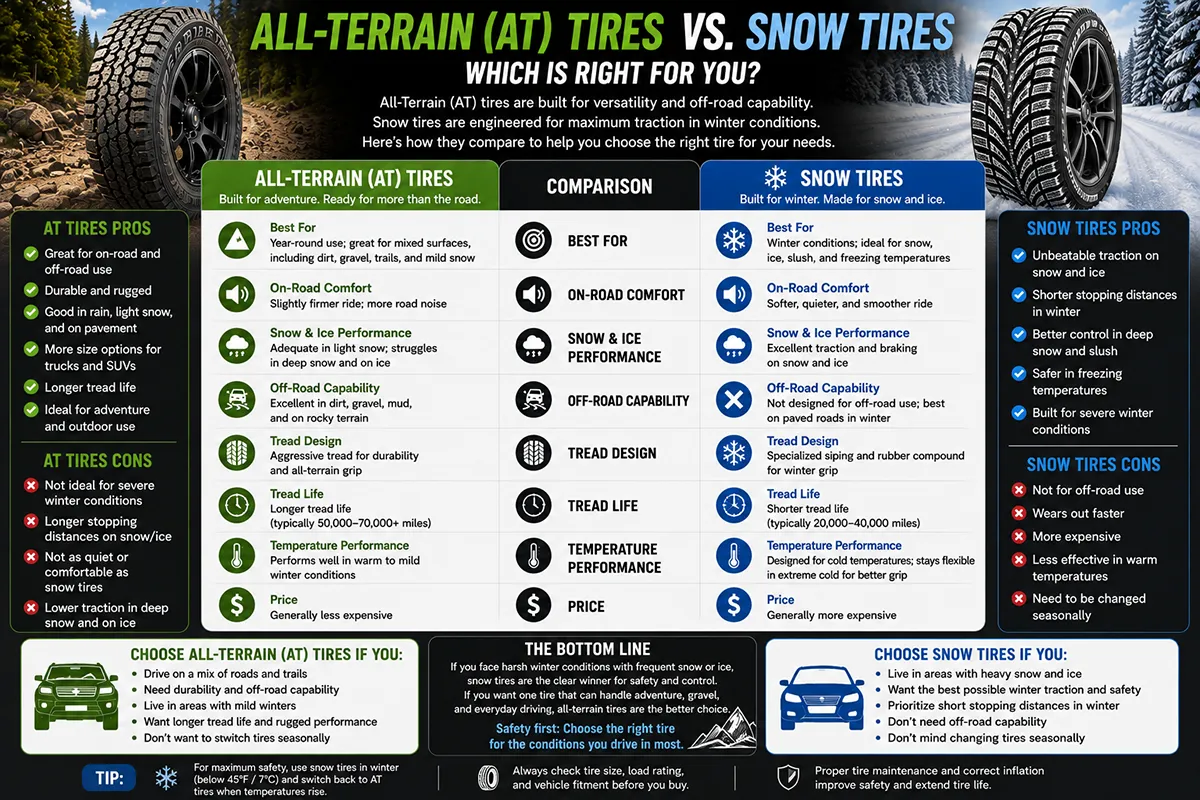 All Terrain vs Snow Tires