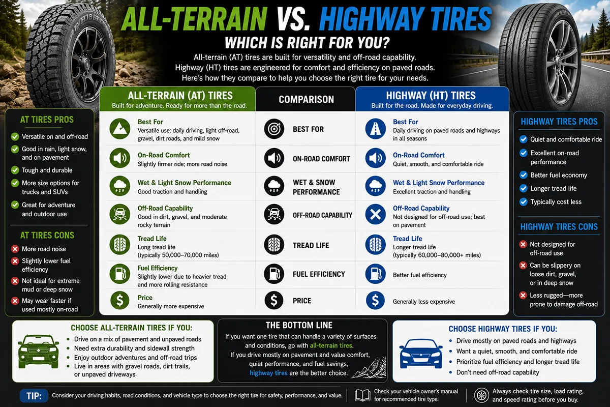 All-terrain vs. highway tires comparison