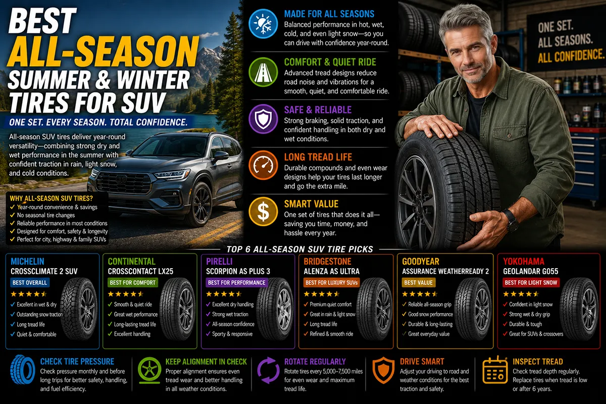 Best All-Season, Summer, and Winter Tires for SUVs in 2026