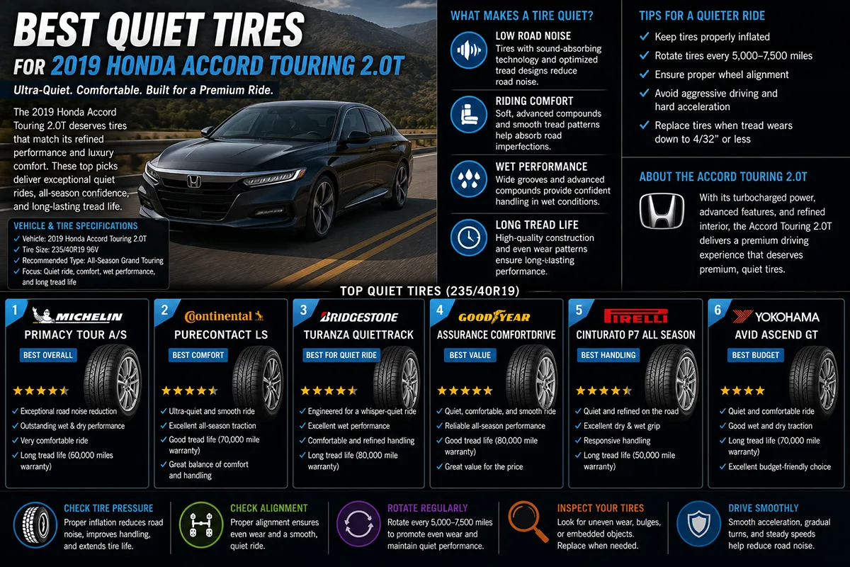 Best Quiet Tires for the 2019 Honda Accord Touring 2.0T