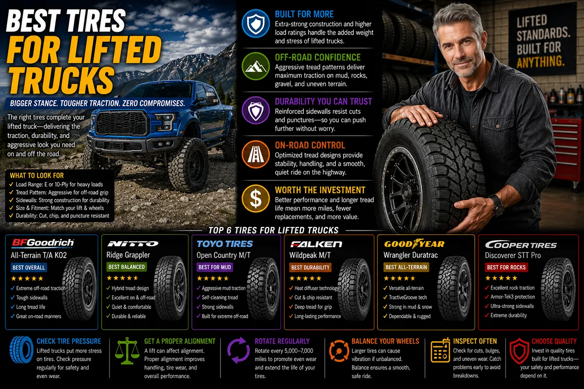 10 Best Tires for Lifted Trucks That Actually Perform Off-Road