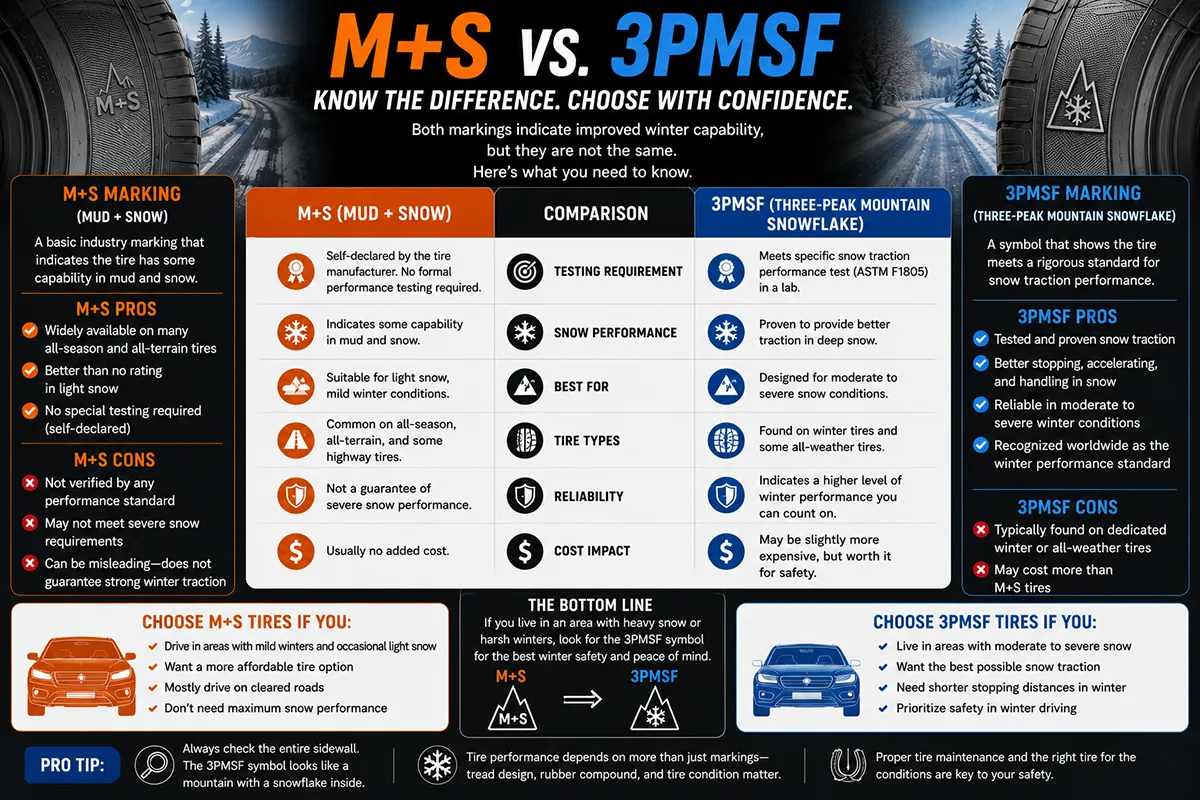 M+S vs 3PMSF Tires