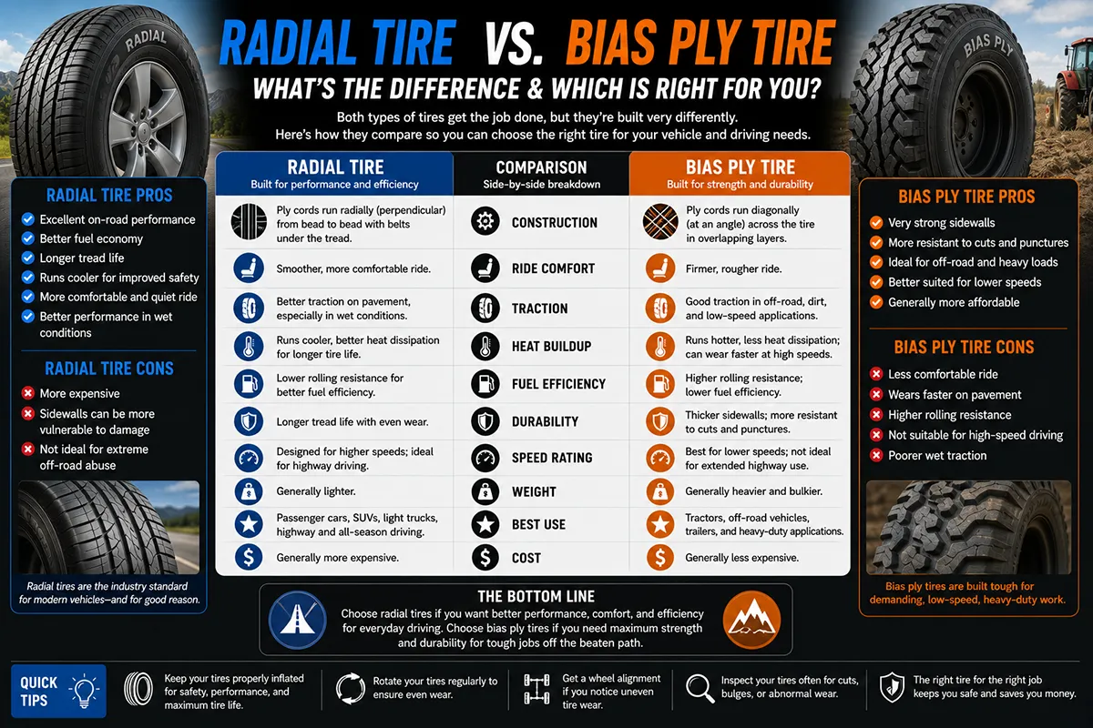 Radial Tire vs Bias Ply Tire