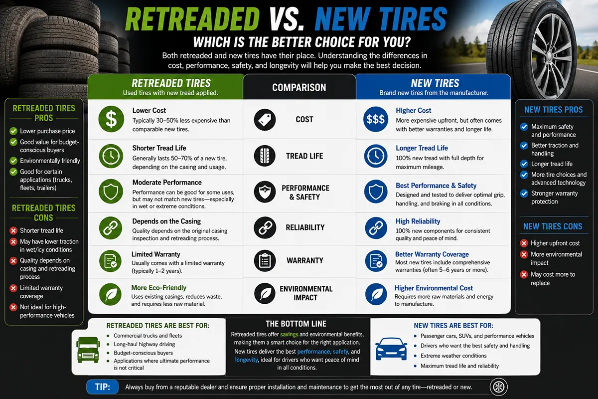 Retreaded vs New Tires: Which One Should You Actually Buy?