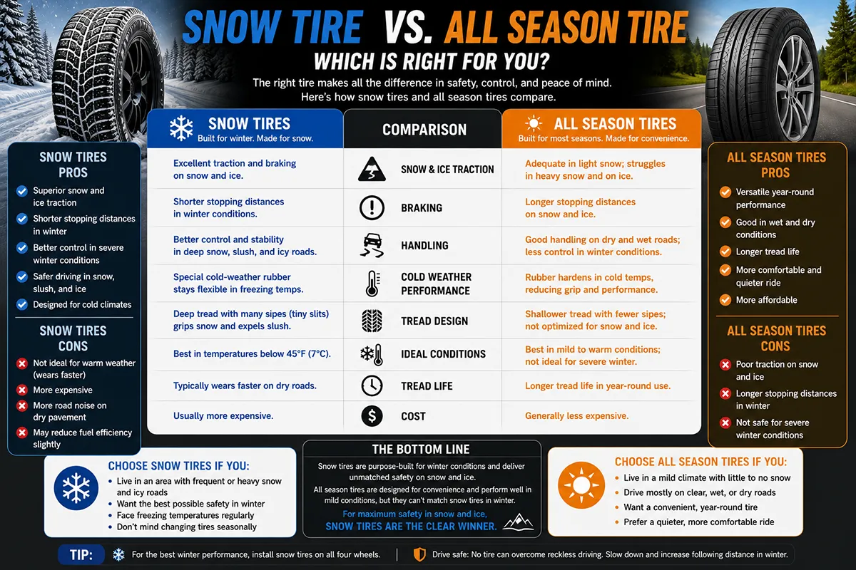 Snow vs all-season tire comparison guide