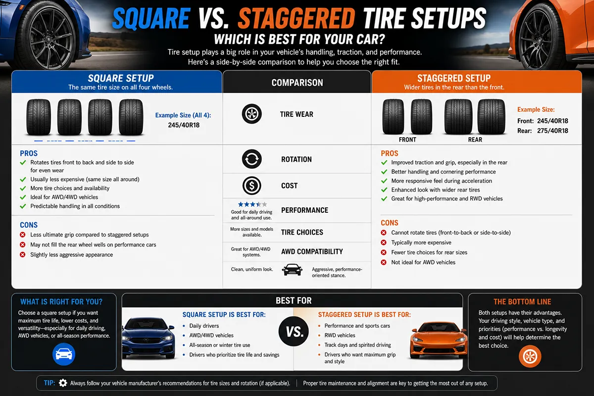 Square vs Staggered Tire Setup: Which One Is Right for You?