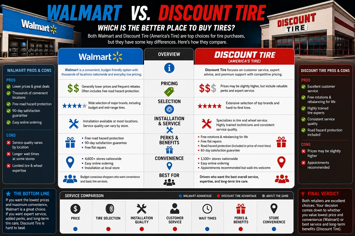 Walmart vs Discount Tire: Which One Deserves Your Money in 2026?